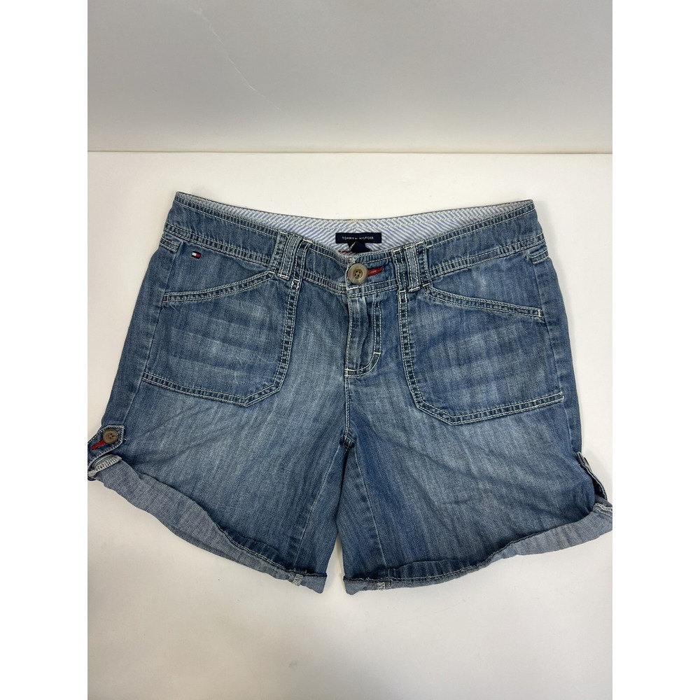 Tommy Hilfiger Jean Shorts Women's Size 4 Blue Light Wash Mid-Rise